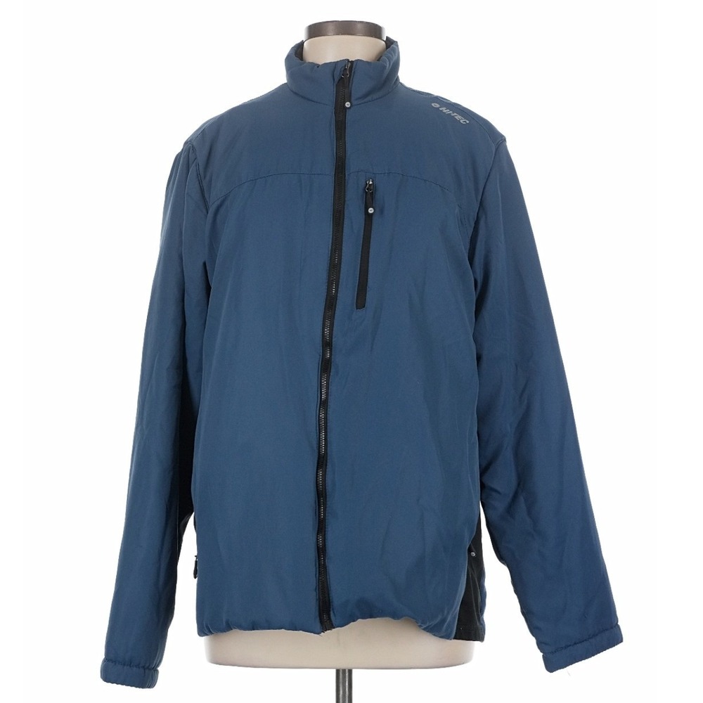 Hi-Tec Mens Full Zip Softshell Jacket Blue Mock Neck Medium RN 158206